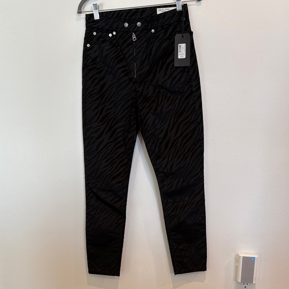 rag & bone Black Zebra Print Skinny Jeans